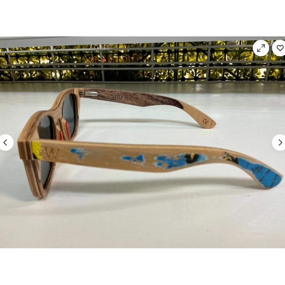 Woodzee Recycled Skateboard Sunglasses Size 53-24-147 (Malibu) Blu/Tan - Picture 3 of 4